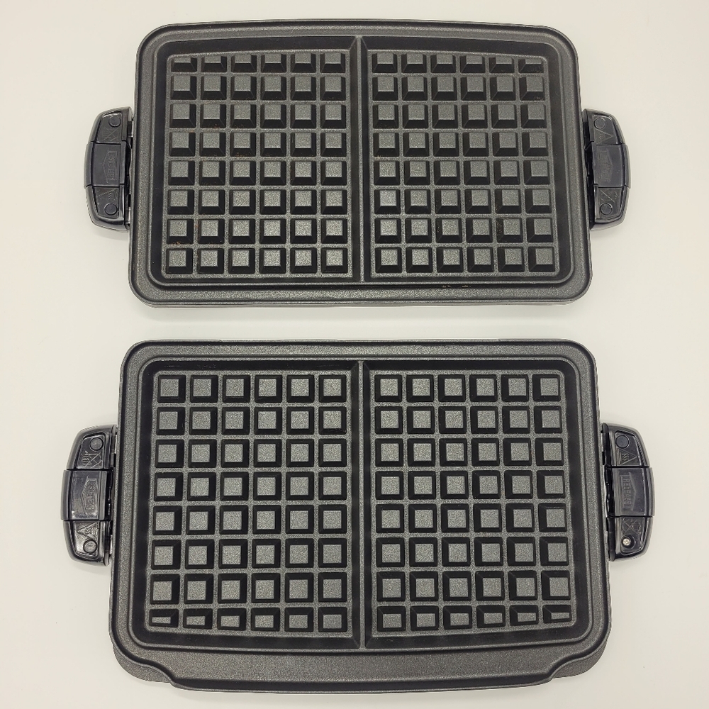 George Foreman Replacement Waffle Plates Set Of 2 Model GRP90WGR Grill Machine